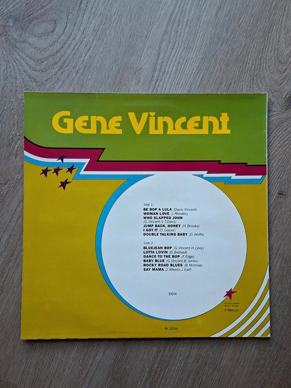 Gene Vincent: Gene Vincent Vinyl (LP, Compilation, Unofficial Release) 1983