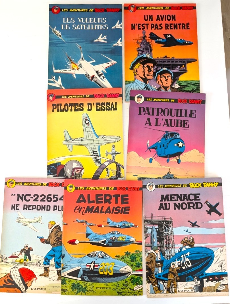 BUCK DANNY 7 albums TTBE  proche du neuf année 60'