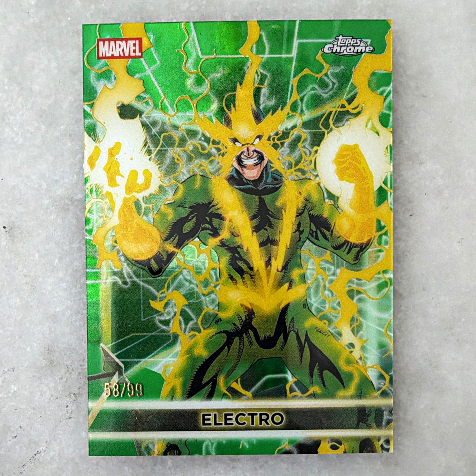 Topps Topps Chrome Marvel Electro Card #101 Serial Numbered #58/99 2026