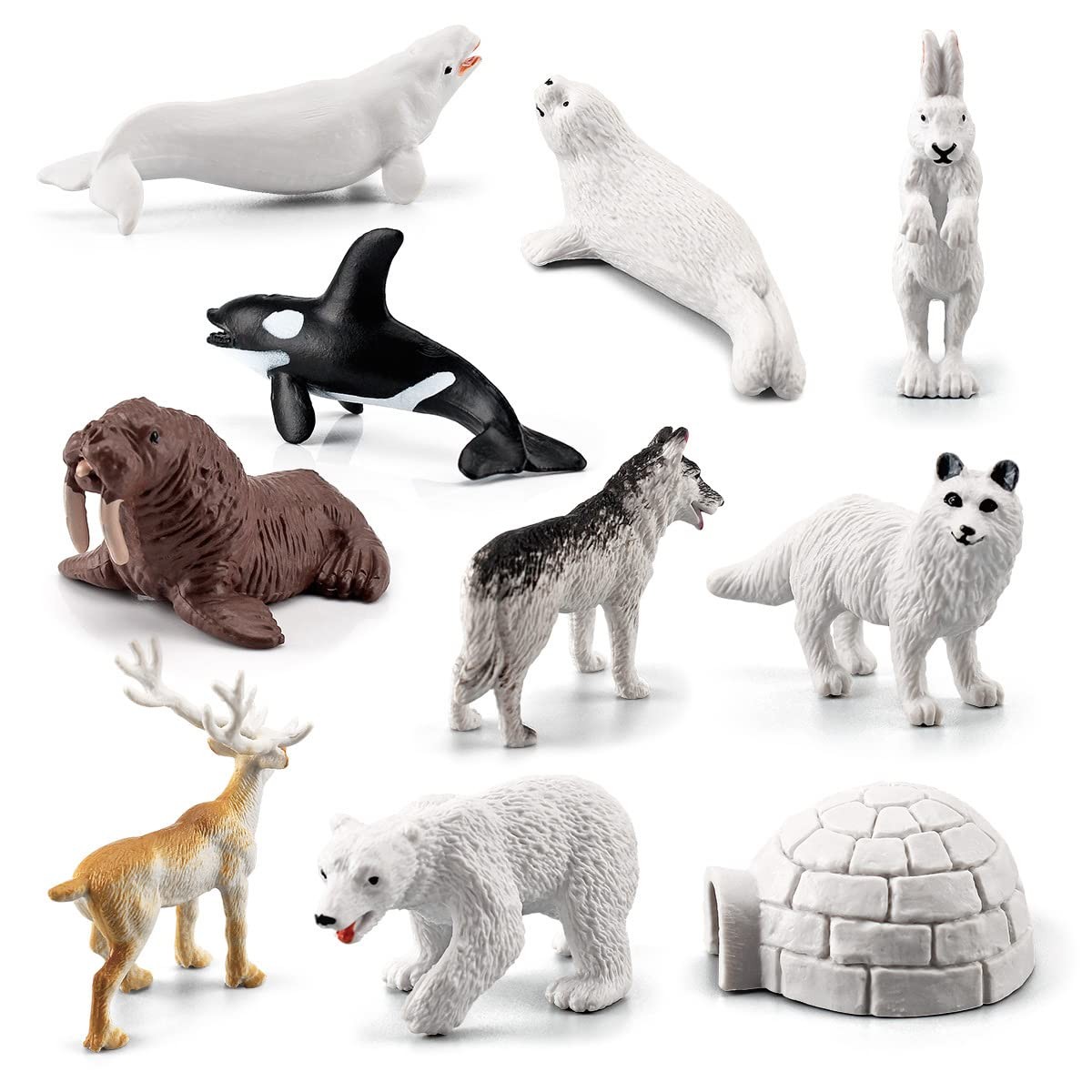 Arctique Animal 10 Pcs Mini Animaux Jouets de Polaire Réalistes 0071