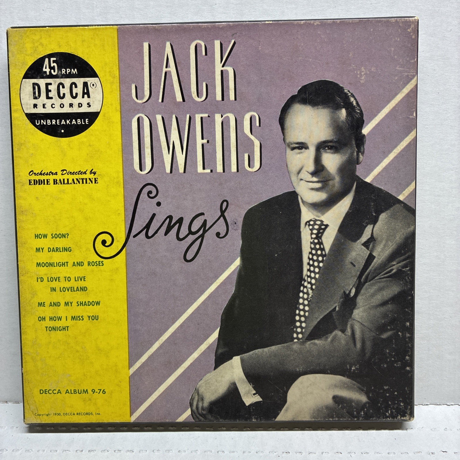 JACK OWENS Sings (1950) with Eddie Ballantine Orch. DECCA 3 X 7" 45 RPM