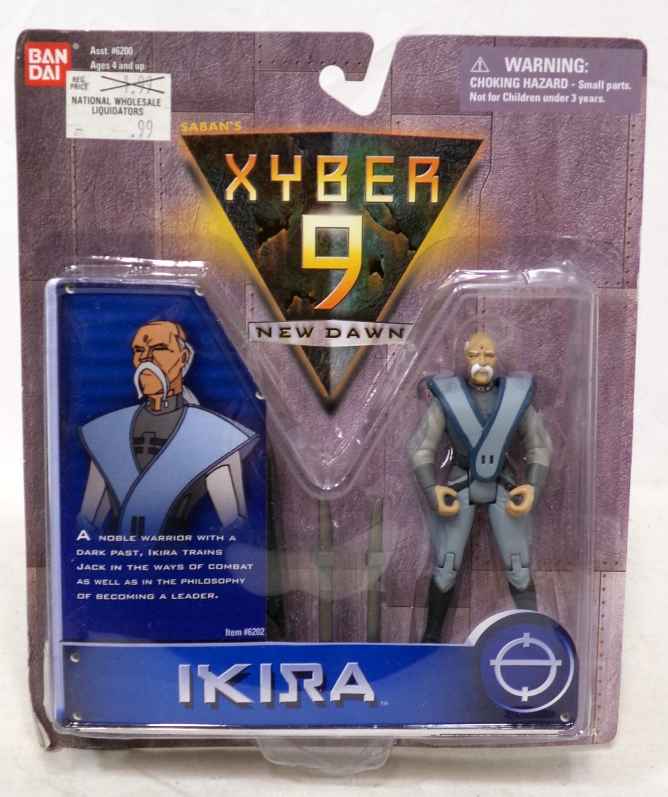 Bandai 1999 Saban's Xyber 9 New Dawn Ikira Figura 3.75" Nuova Sigillata