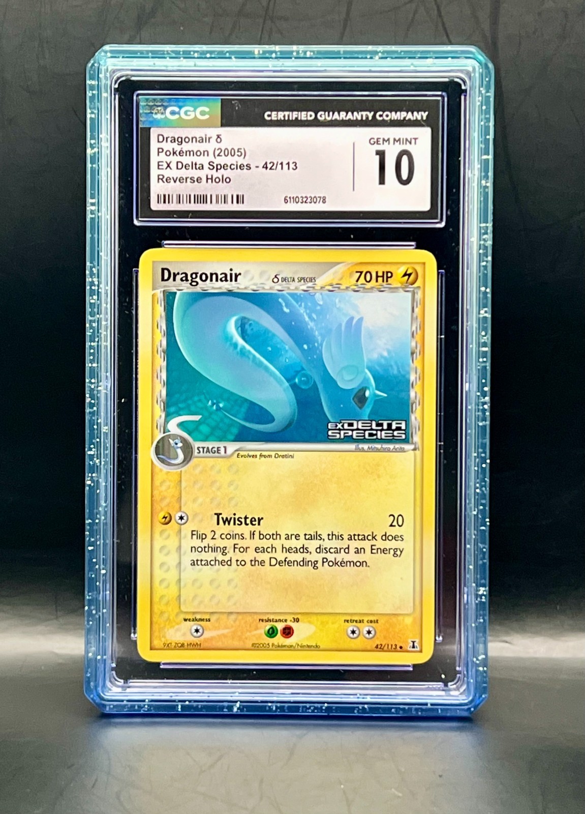 Dragonair 42/113 Reverse Holo timbrato - 2005 Pokémon EX specie Delta - CGC 10