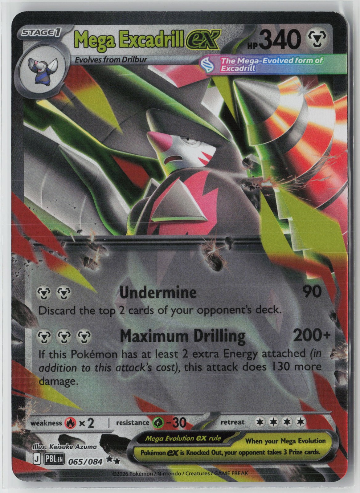 Pokemon Mega Excadrill ex #065/084 ME05: Pitch Black quasi come nuovo o migliore