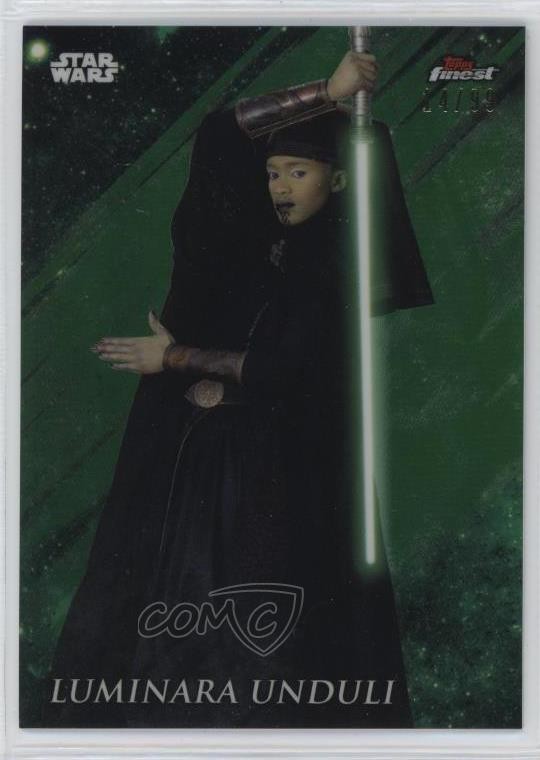 2018 Topps Finest Star Wars Green Refractor 14/99 Luminara Unduli #62 5l1