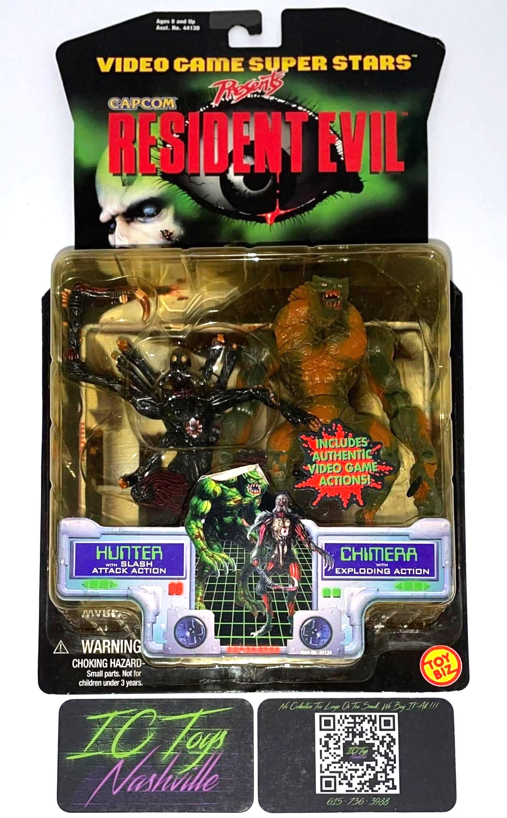1998 Toy Biz Video Game Capcom Resident Evil Hunter & Chimera Action Figures MOC