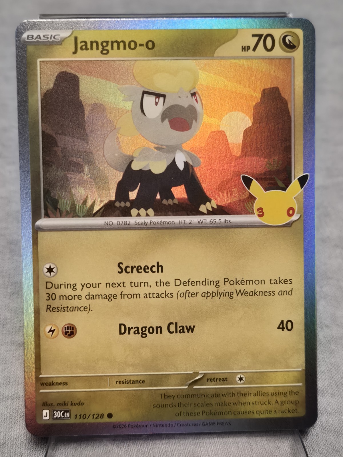 Jangmo-o 110/128 30C 30th Celebration Common Holo Pokémon TCG 
