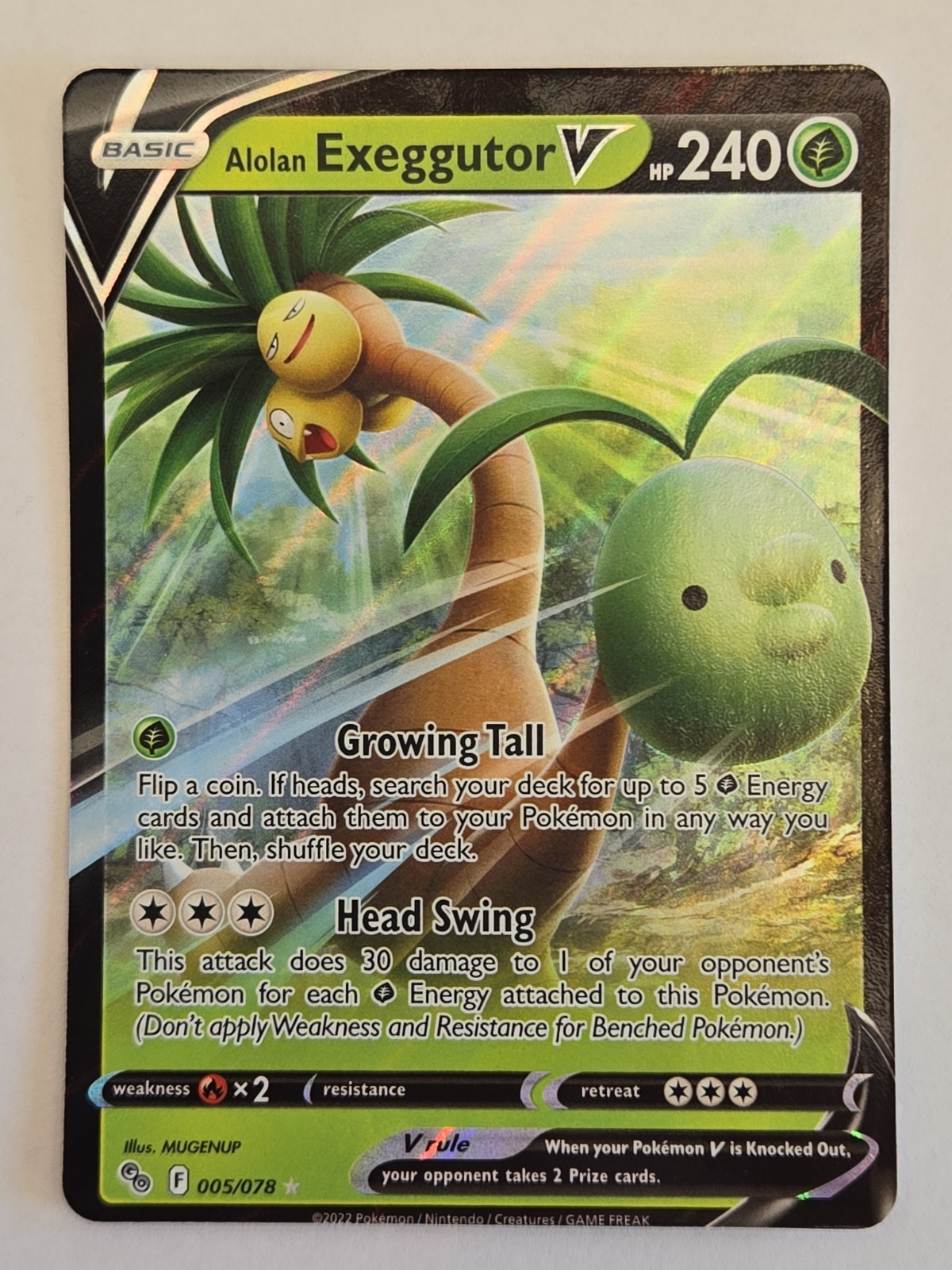 "Alolan Exeggutor V" #005/078 (Pokémon GO) Pokemon TCG