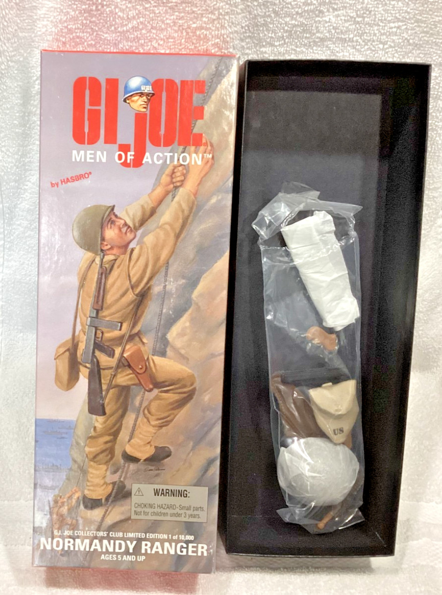 HABRO GI JOE COLLECTOR'S CLUB MEN OF ACTION NORMANDY RANGER BOX AND ACCESSORIES