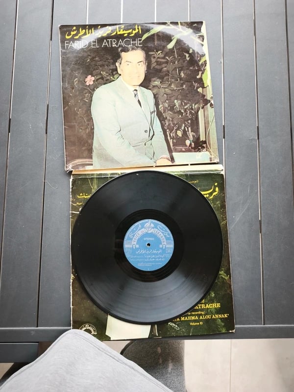Lot disques vinyles 33T musique arabe – Farid El Atrache, Warda, Abdel Halim Hafez  carton A7