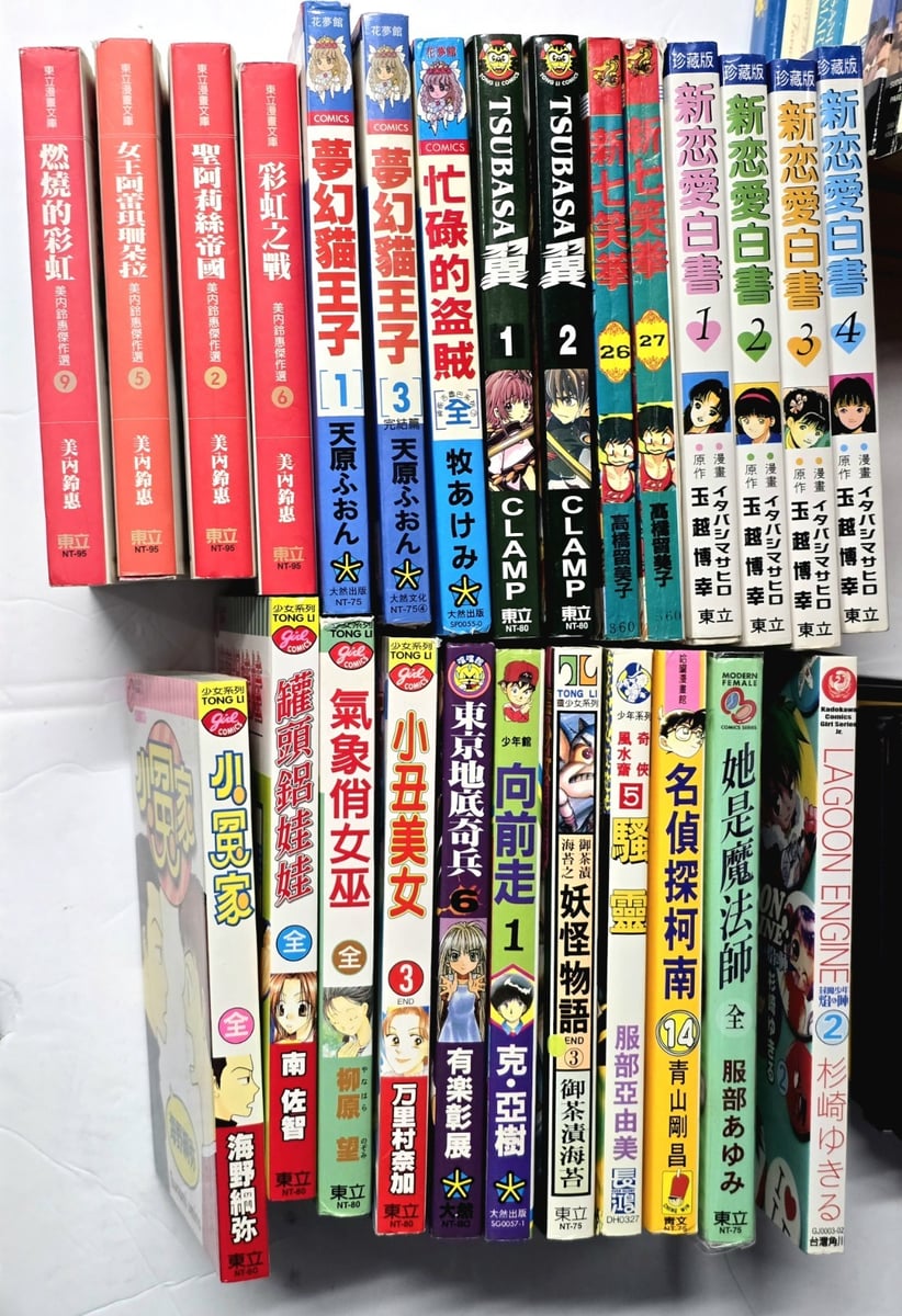 Lotto manga cinesi vintage 25 vols CLAMP Tsubasa detective Conan graphic novel