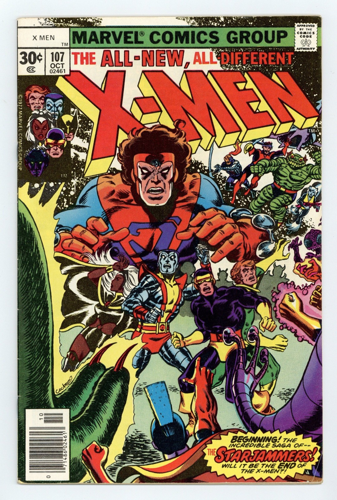 Uncanny X-Men #107 VG/FN 5.0 1977 1° app completa. Starjammers