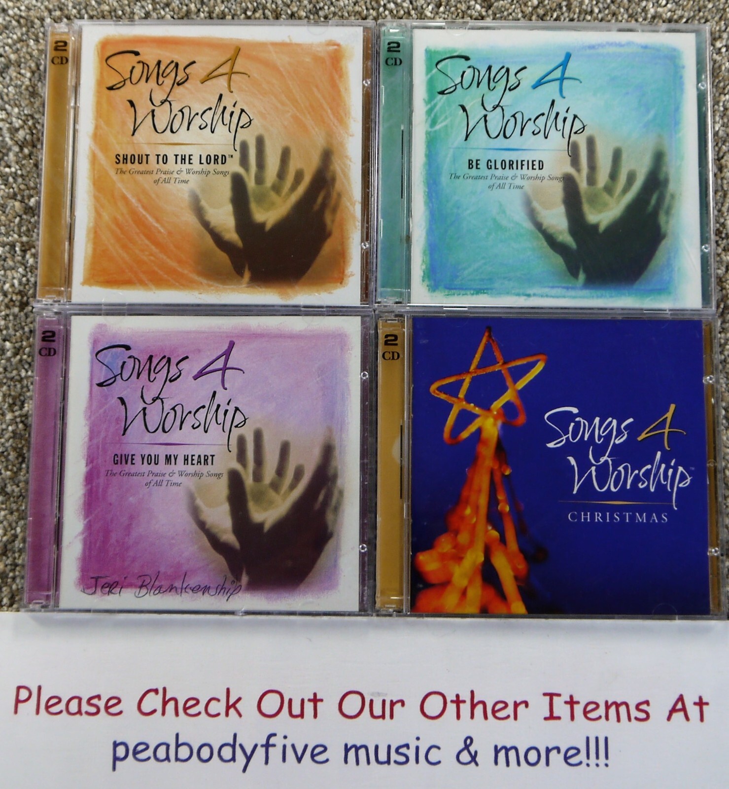 Lot Of 8 (4) Time Life  SONGS 4 WORSHIP CDS - Shout, Glorified, Give Christmas †