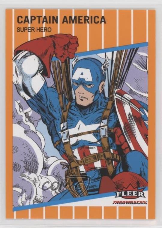 2023 Fleer Throwbacks '89 Marvel Edition Arancione 332/489 Capitan America #3 17u1