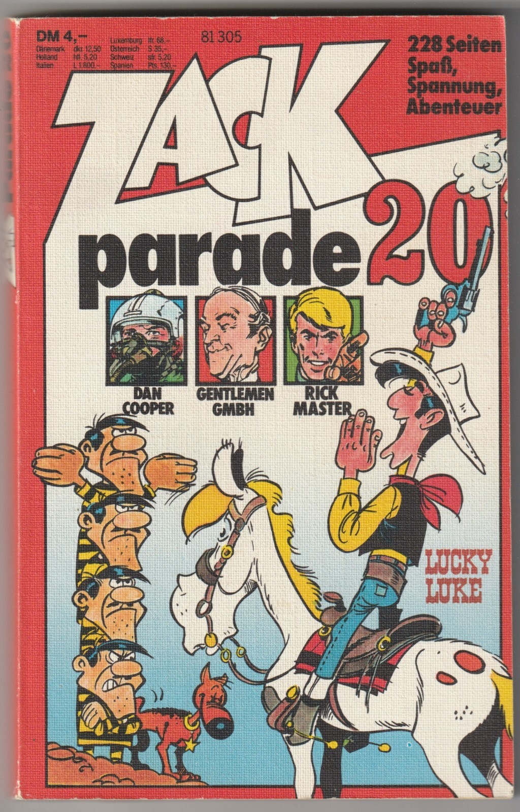 ✪ ZACK PARADE #20 Lucky Luke, corallo 1976 FUMETTO TASCABILE Z3