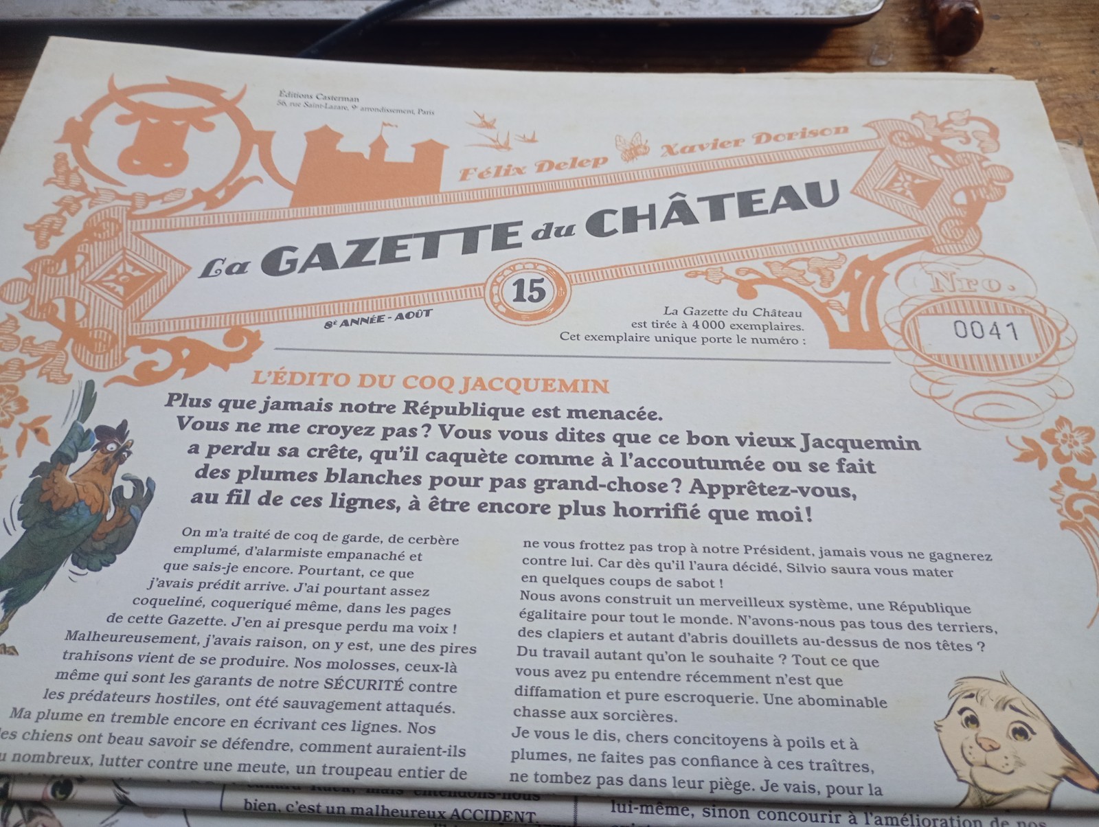 la gazette du château n° 11 à 15 F. DELEP X. DORISON casterman 2024