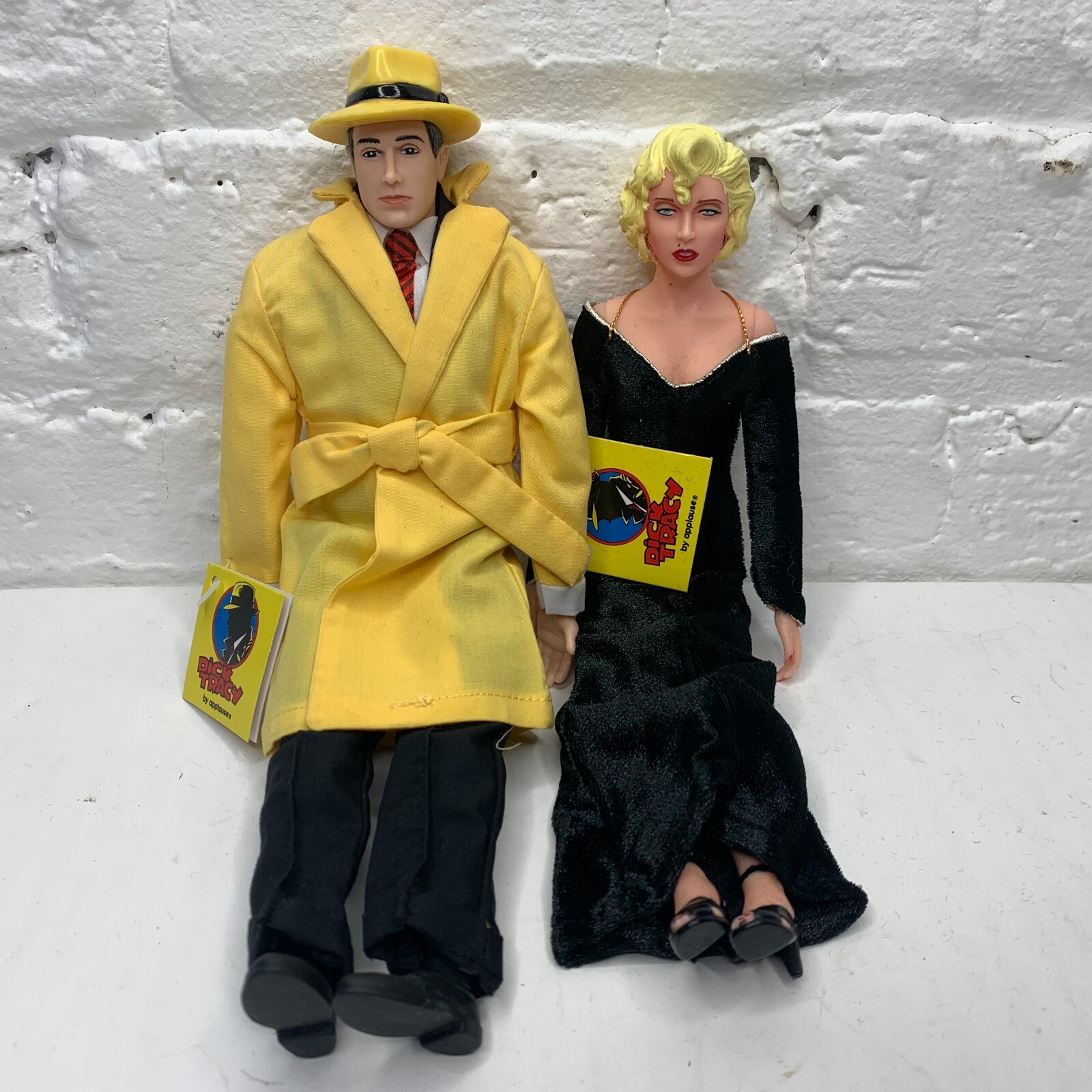 NUOVE bambole Applause Dick Tracy & Breathless Mahoney alte 9" pollici con etichette