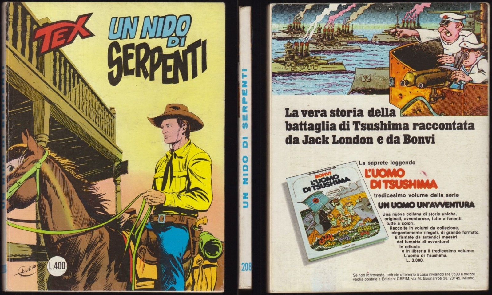 TEX 208 UN NIDO DI SERPENTI - FEBBRAIO 2/1978 "MOLTO BUONO"