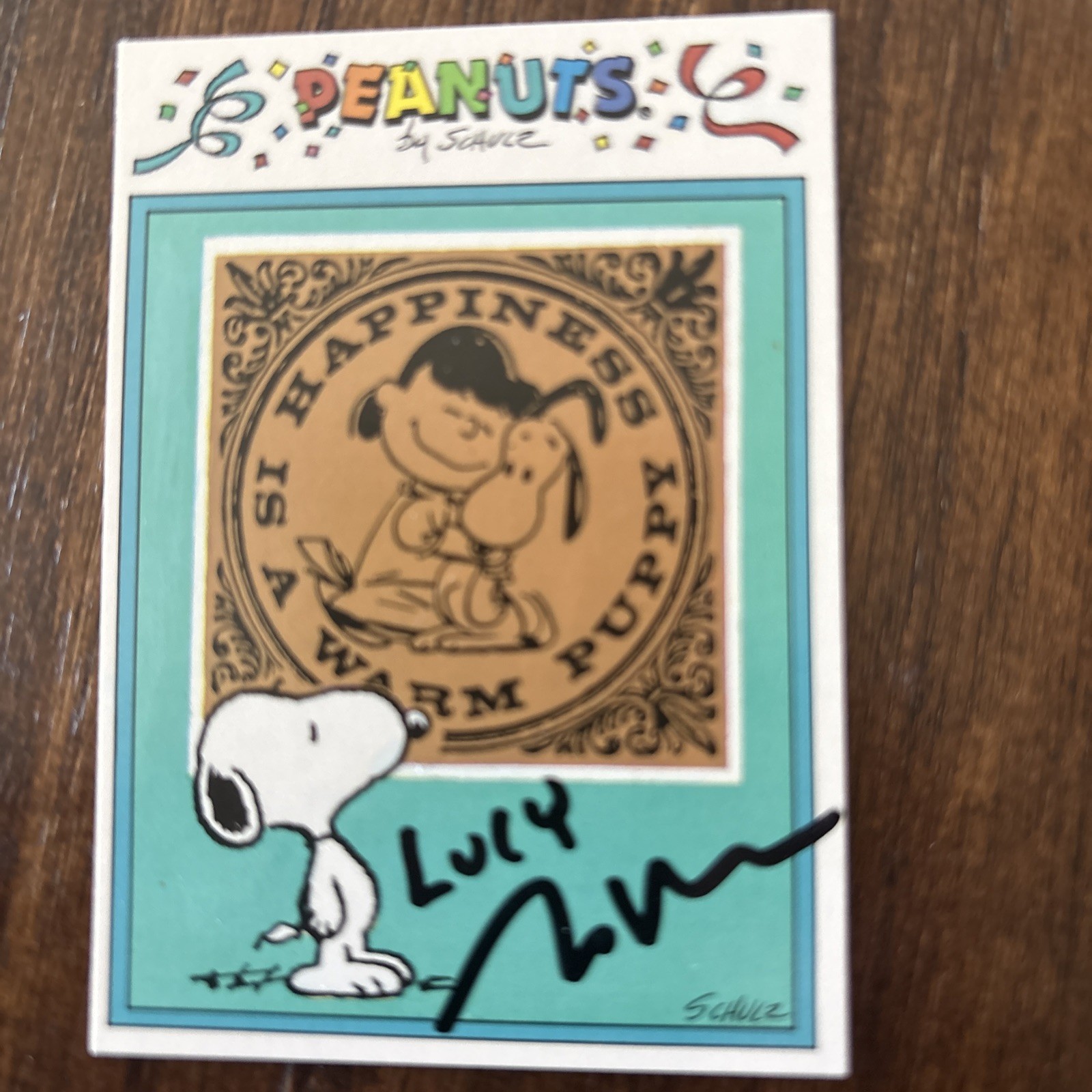 1992 Peanuts Snoopy-Lucy La felicità è un cucciolo caldo #27 Melanie Kohn Auto Cert!