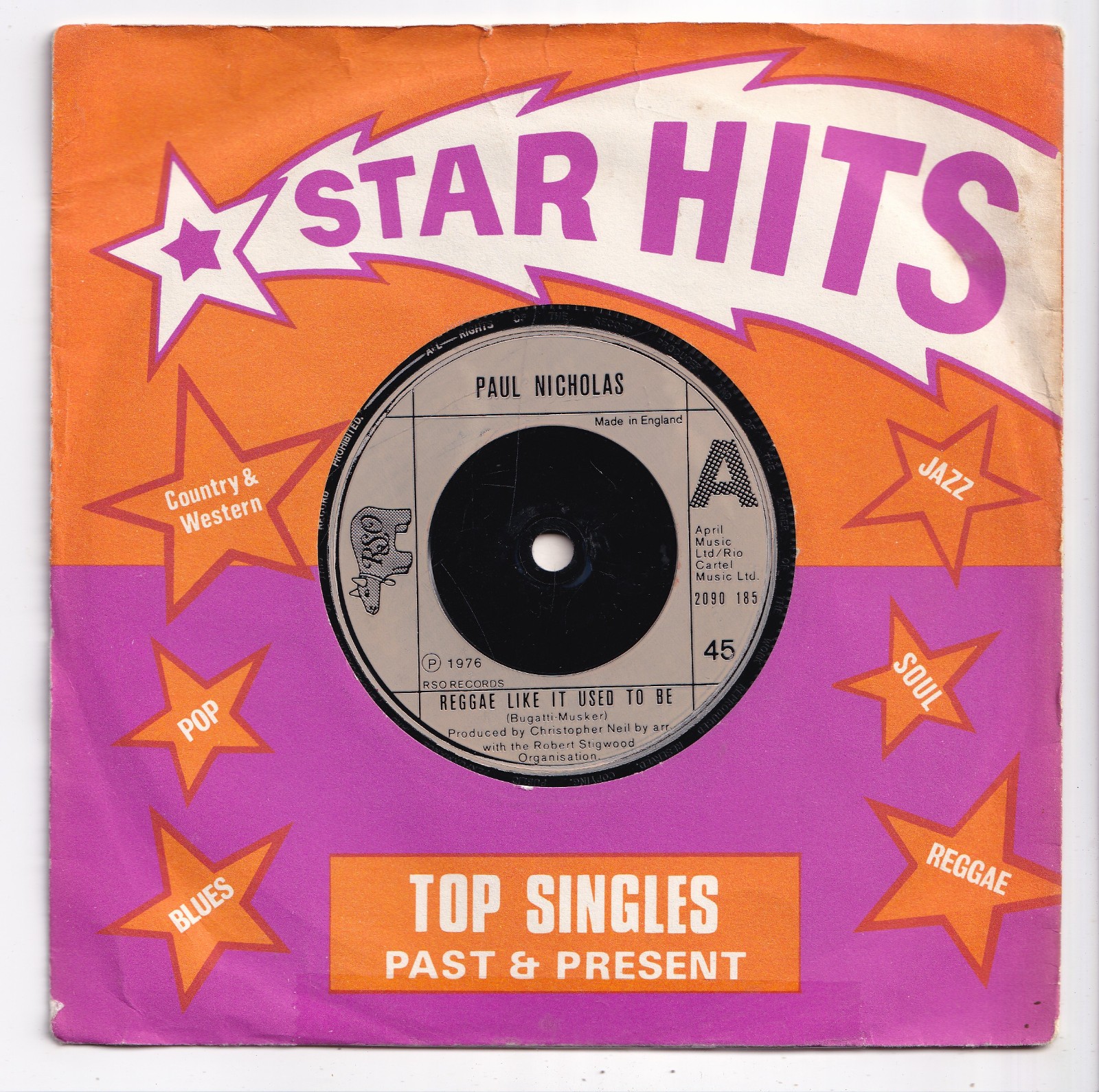 (AV473) Paul Nicholas, Reggae Like It Used To Be - 1976 - 7 inch vinyl