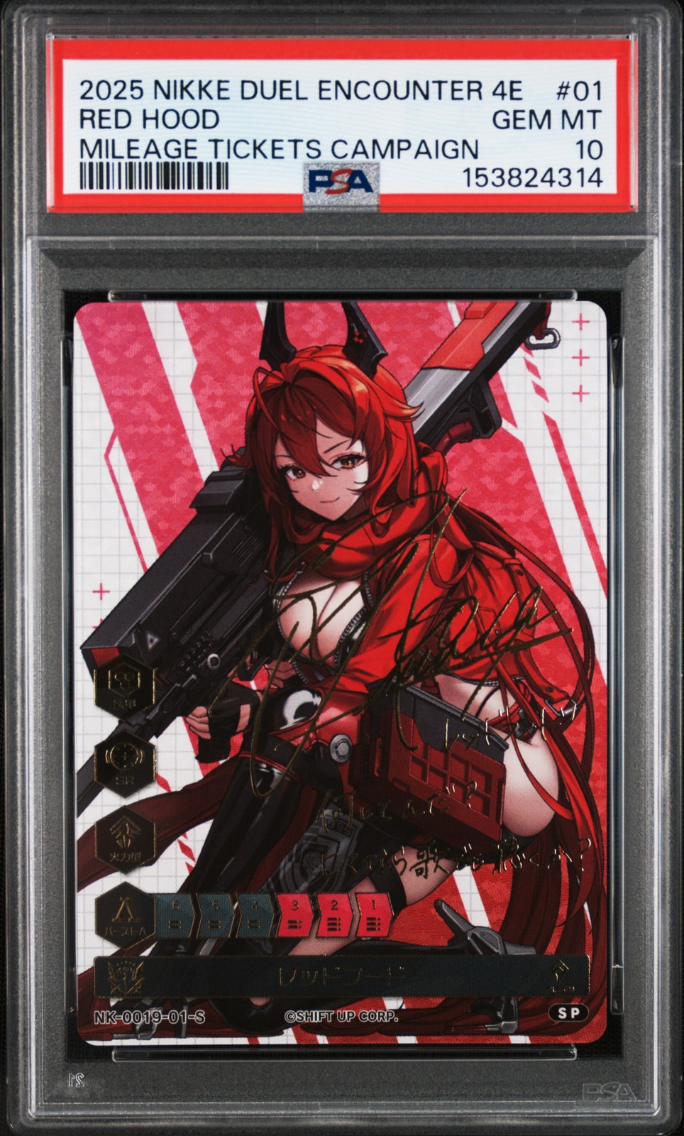 2025 NIKKE DUEL MEET 4° INGRESSO CHILOMETRAGGIO BIGLIETTI CAMPAGNA #01 RED HOOD PSA 10
