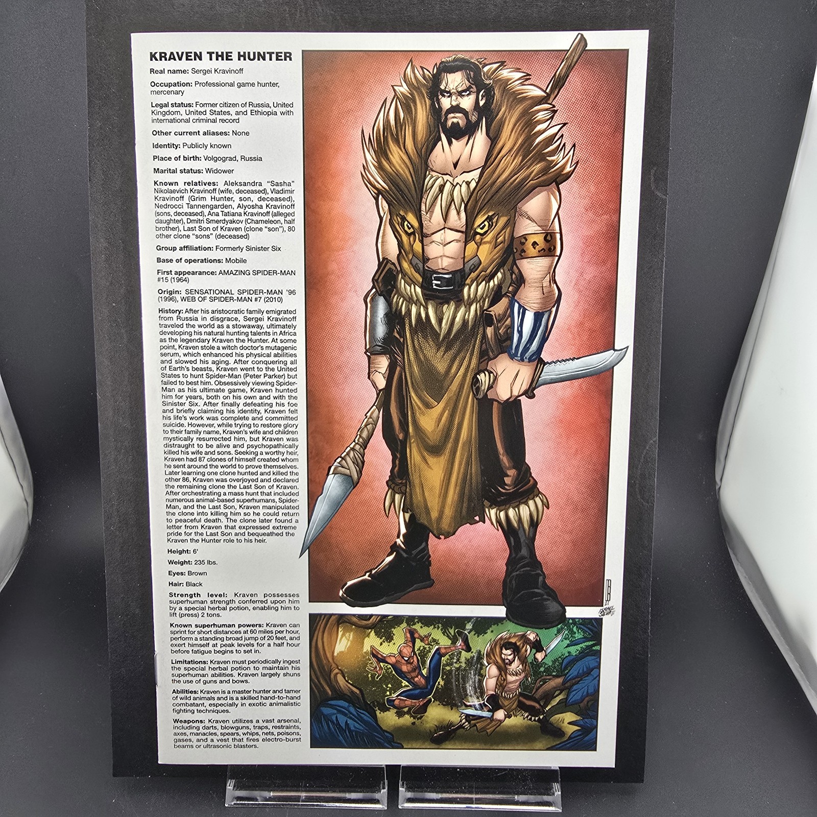 SINISTER WAR #3 David Baldeon VARIANTE MANUALE Kraven The Hunter Profilo quasi nuovo - 9,2