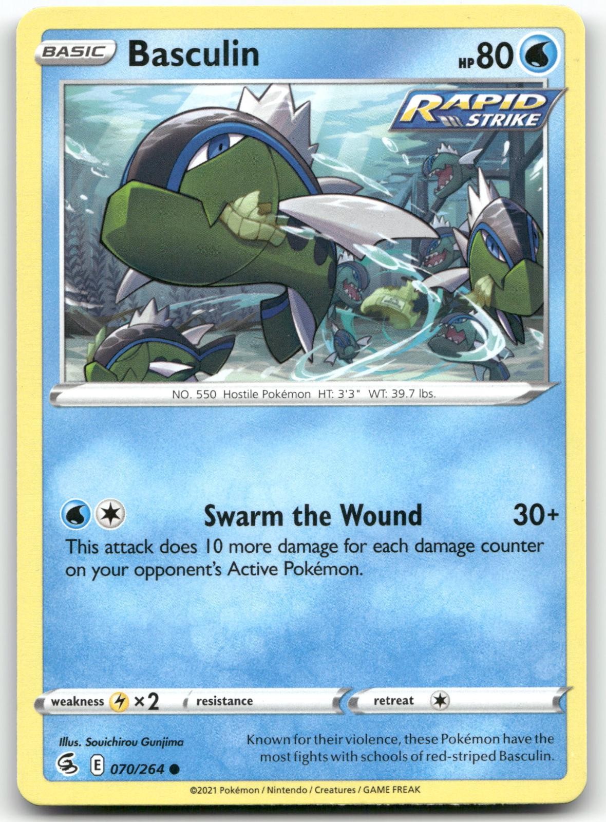 BASCULIN 070/264 COMMON FUSION STRIKE POKEMON LIGHTLY PLAYED