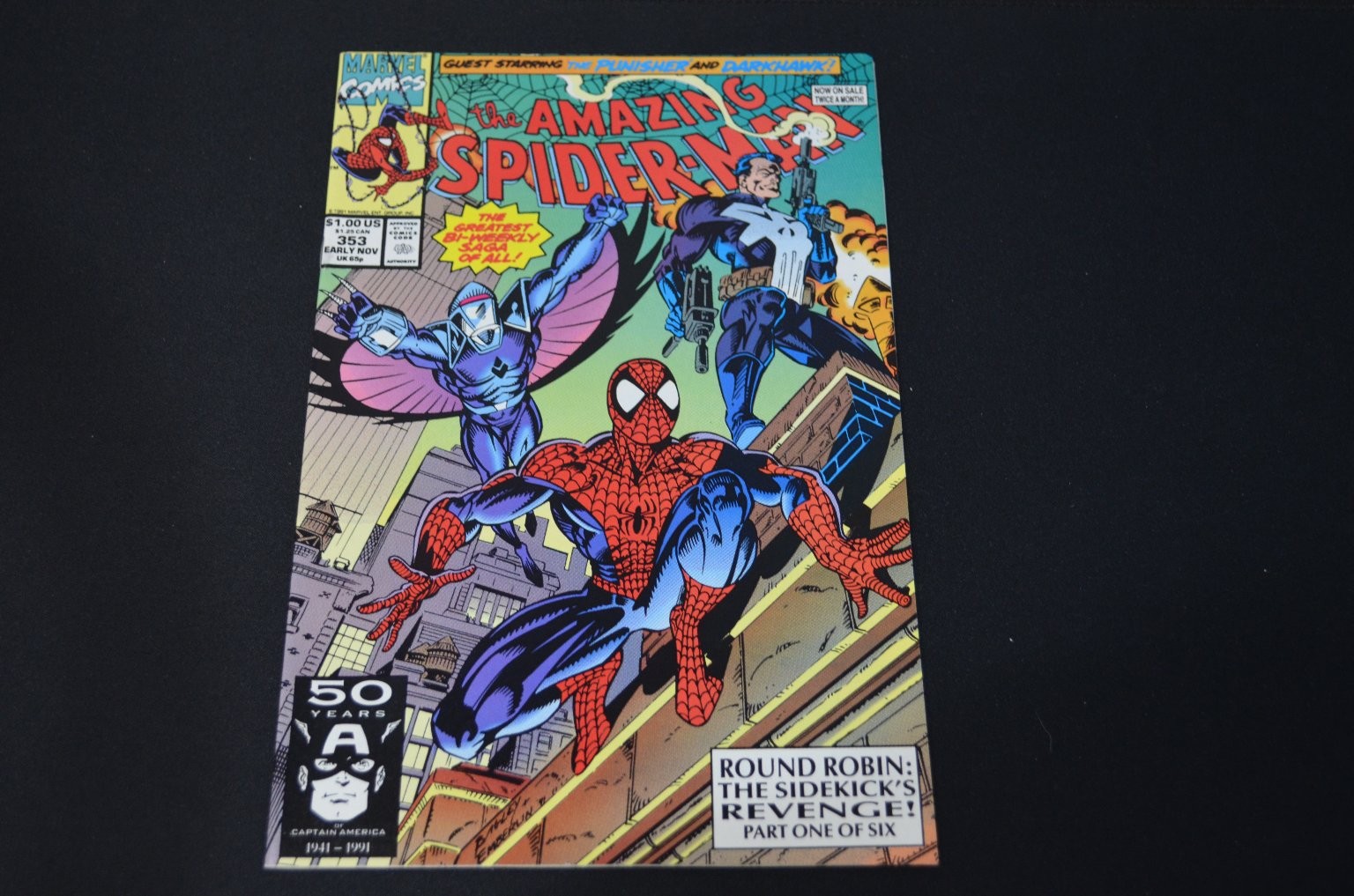 Amazing Spider-Man 352 Michelinie Bagley Marvel Comics 1991 Darkhawk Punisher quasi nuovo