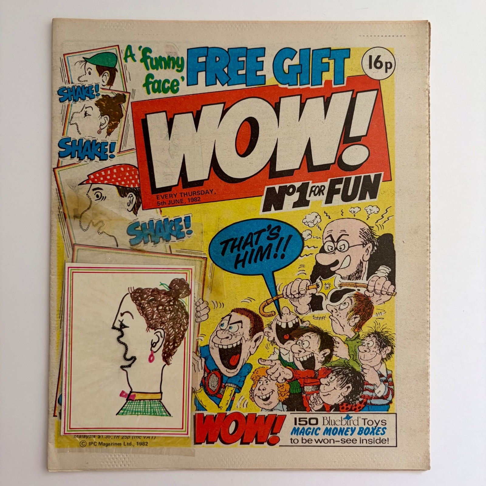 WOW! Comic - Issue 1 - 1982 - IPC British Weekly Comic With Free Gift - 1