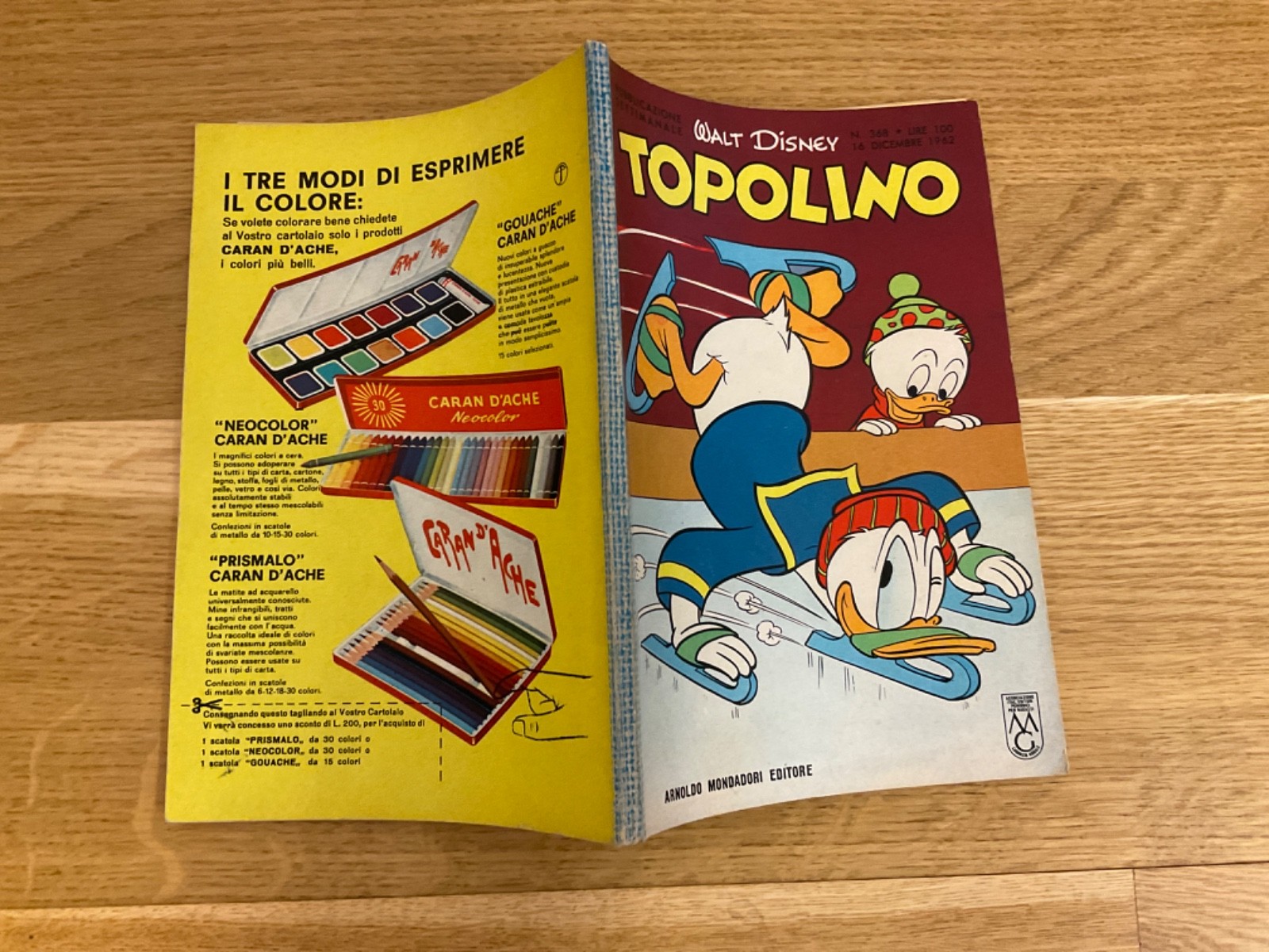 TOPOLINO LIBRETTO N.368 MONDADORI DISNEY 1962 NO BOLLINO, NO FIGURINE, NO CEDOLA