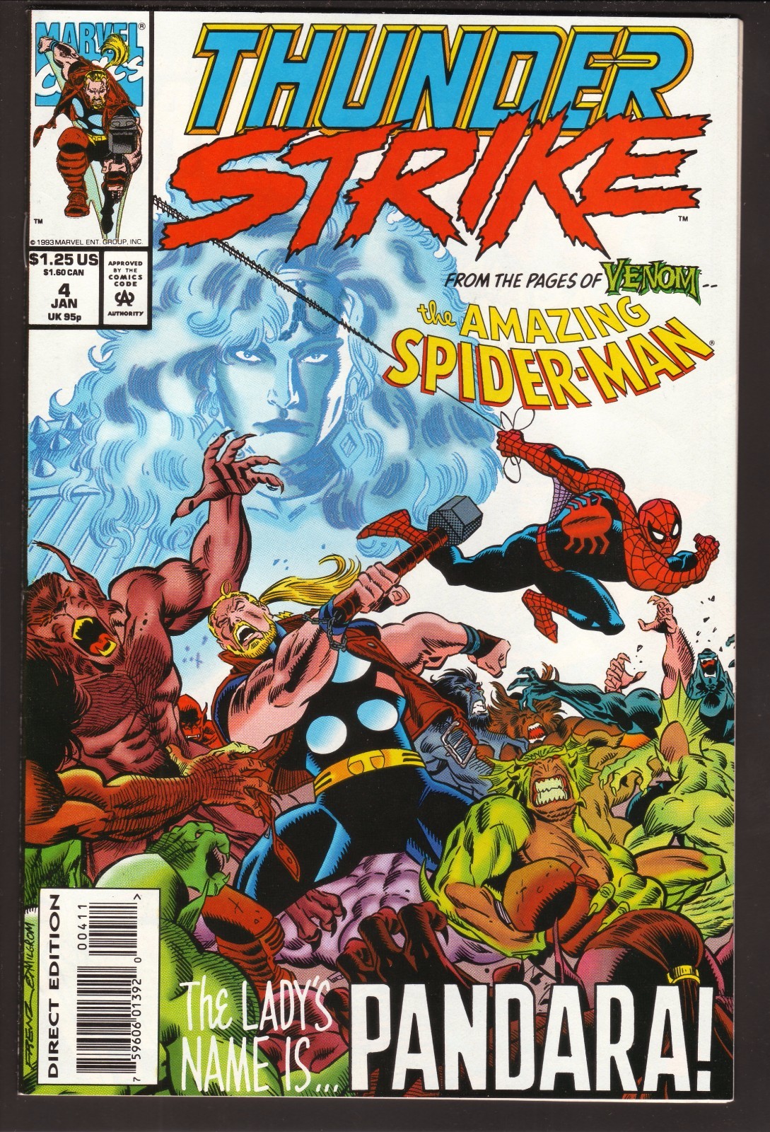1994 Thunderstrike #4 Spider-Man Capitan America Evil Woman! Fumetto Marvel