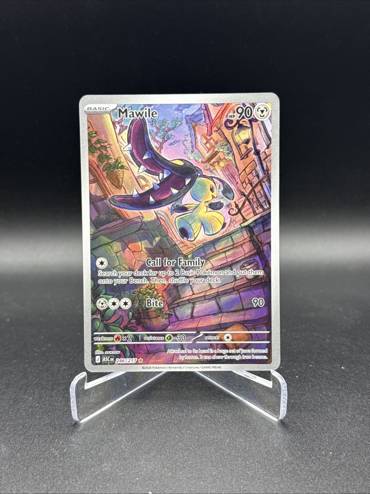 Mawile 246/217 Illustrazione Rara ME: Eroi Ascesi Holo Pokemon Nuovo con scatola