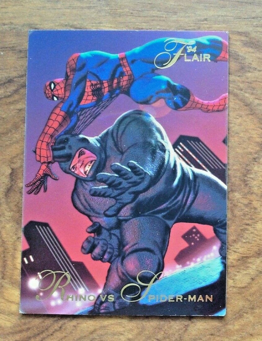 Rhino vs Spider-Man 1994 Flair Trading Card. Free UK Postage