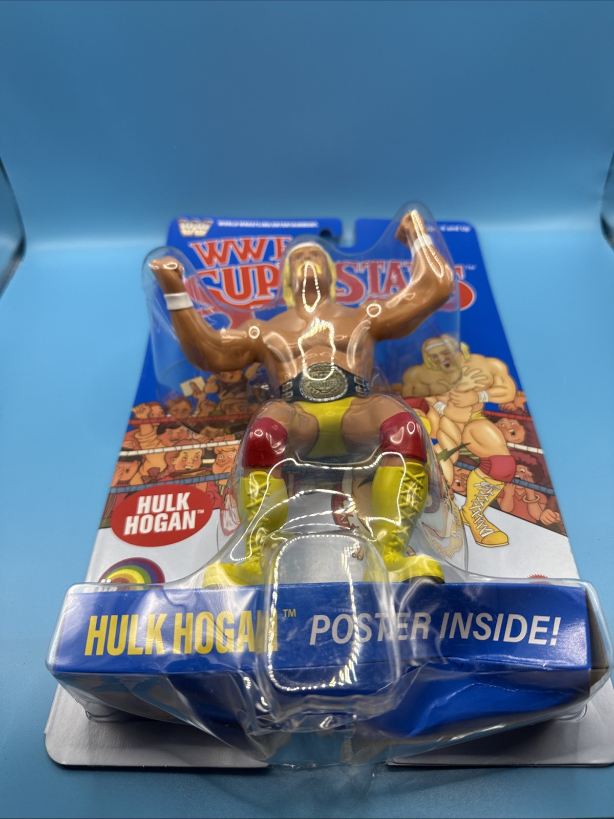 WWE LJN Mattel SUPERSTARS HULK HOGAN 8" Wrestling ACTION FIGURE RETRÒ carta blu