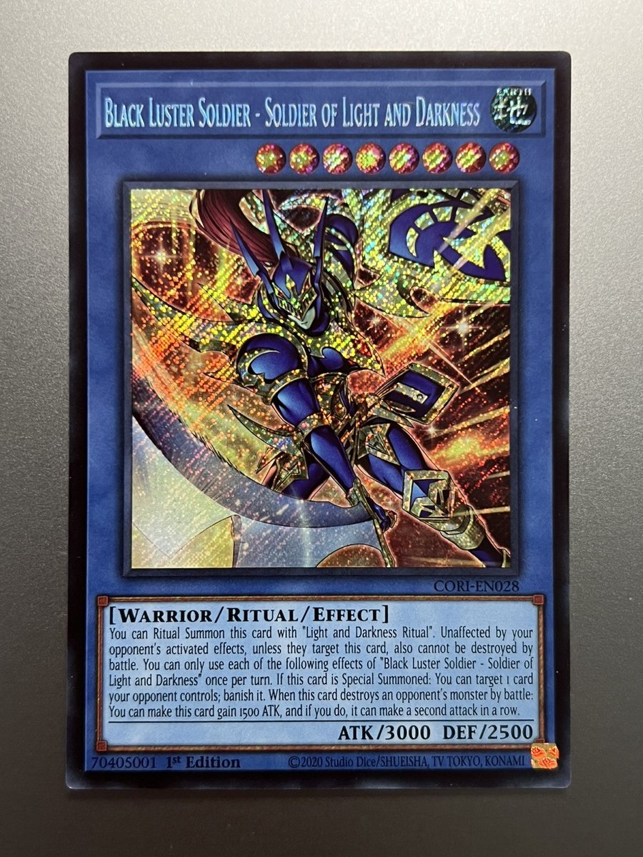 Yugioh - Black Luster Soldier - Soldier of Light and Darkness Secret Rare CORI