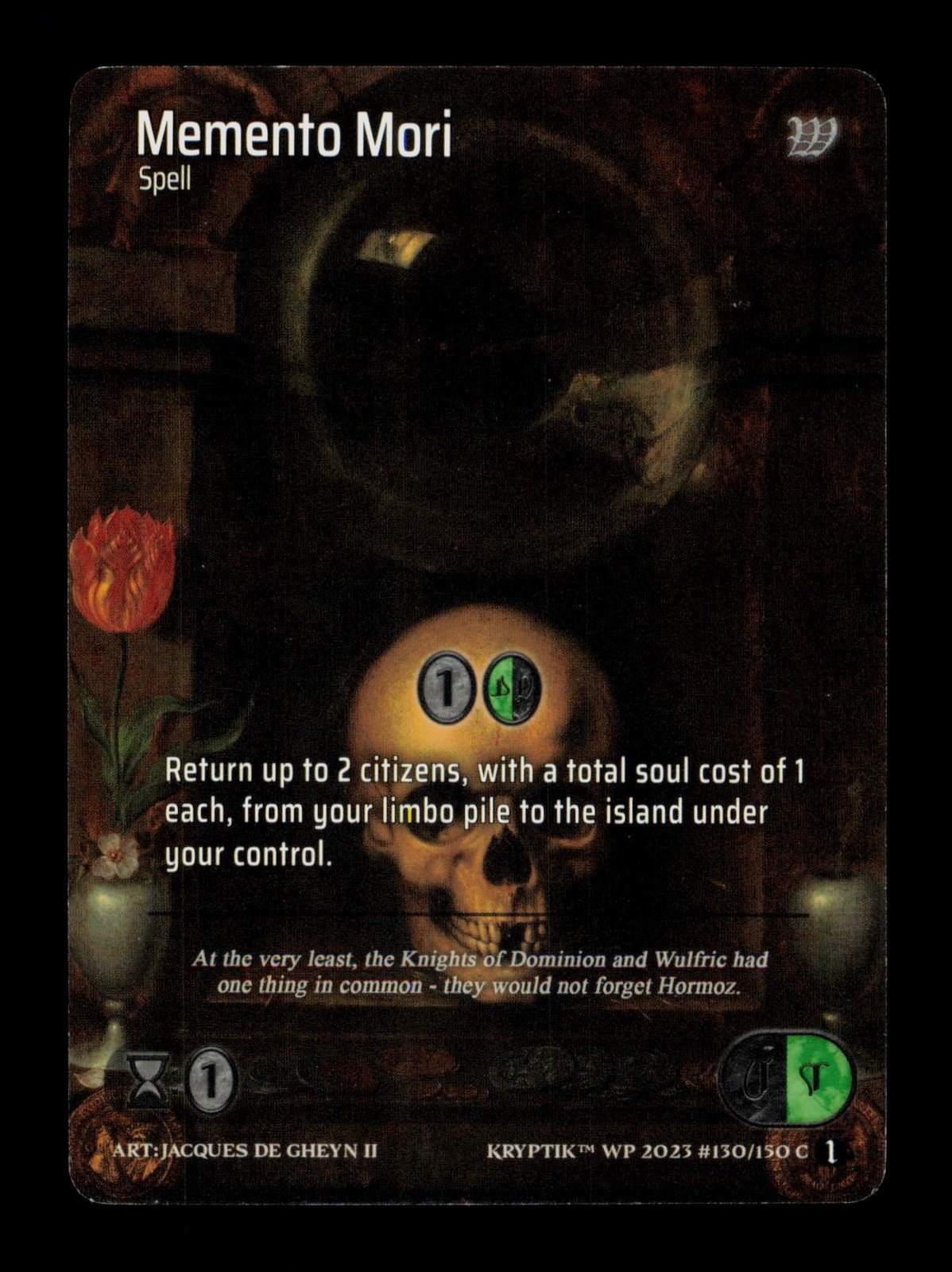 Scheda Magia Memento Mori Kryptik TCG 130/150 C