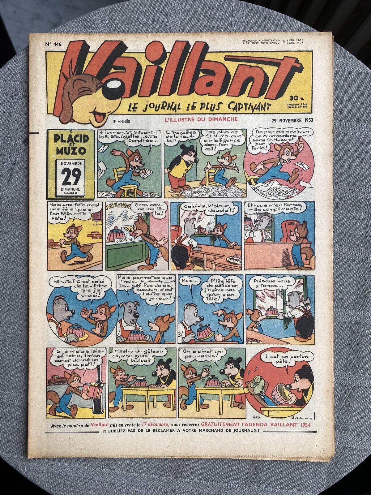 Vaillant Il Giornale Più Coinvolgente N°446 1953 Pif Il Cane Buone Condizioni