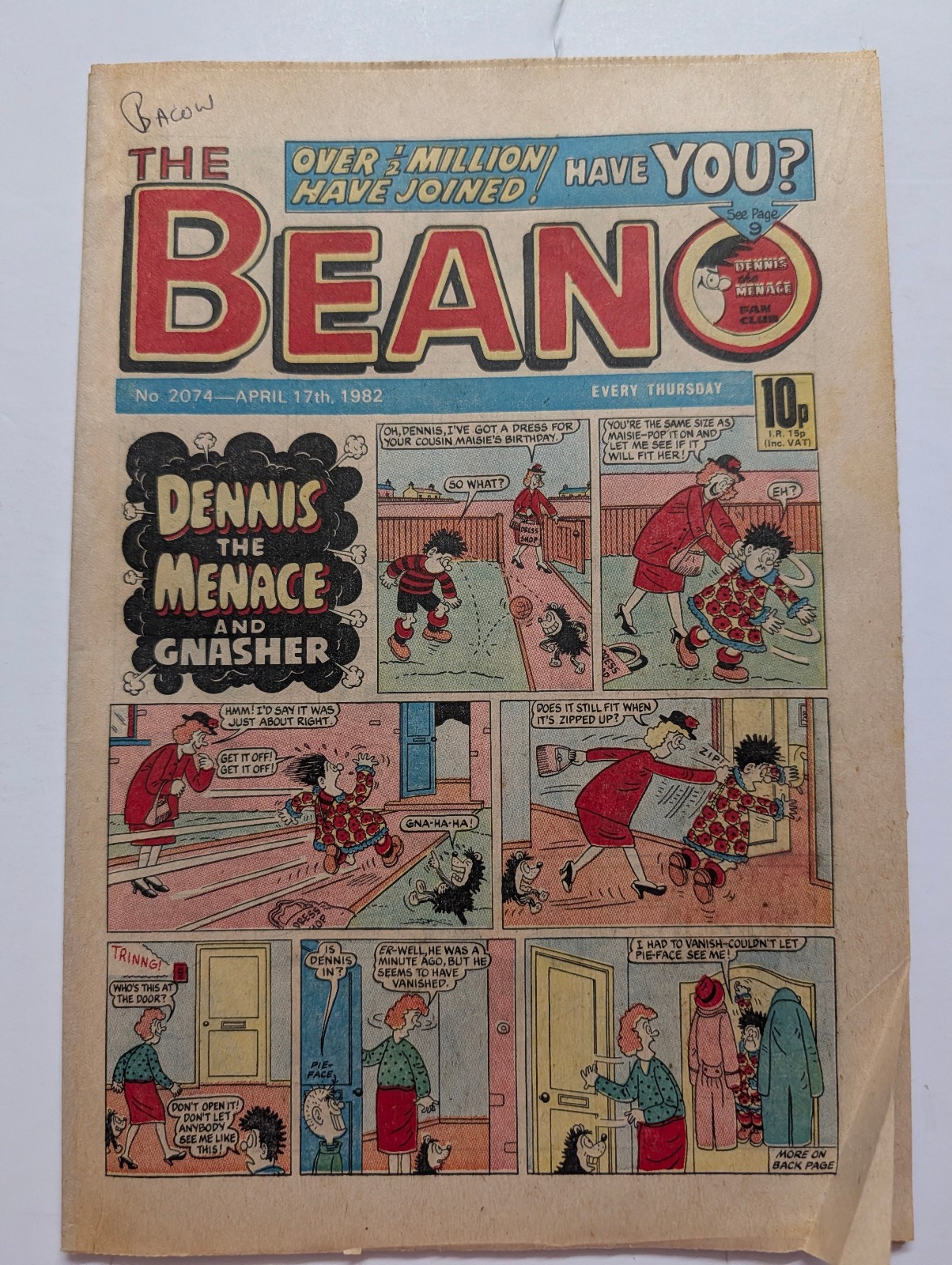 Beano Comic No 2074, April 17th 1982.