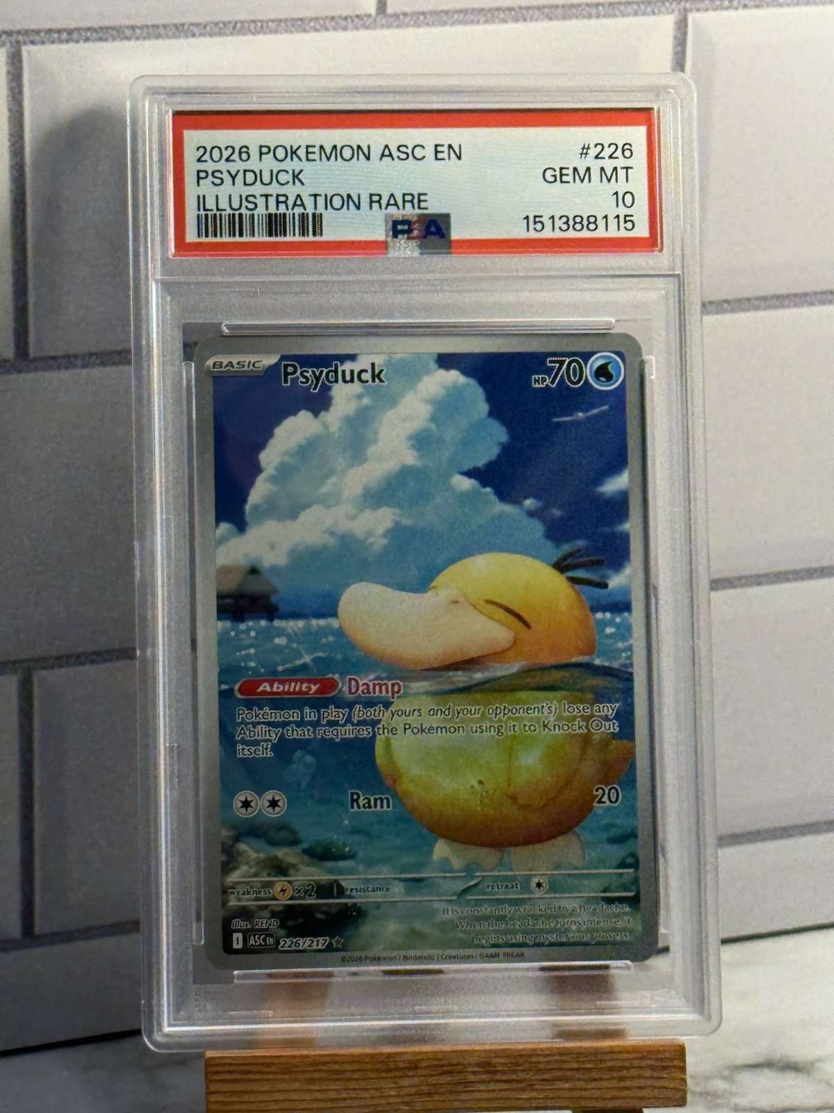 2026 POKEMON ASC EN-ASCENDED HEROES ILLUSTRAZIONE RARA #226 PSYDUCK PSA 10