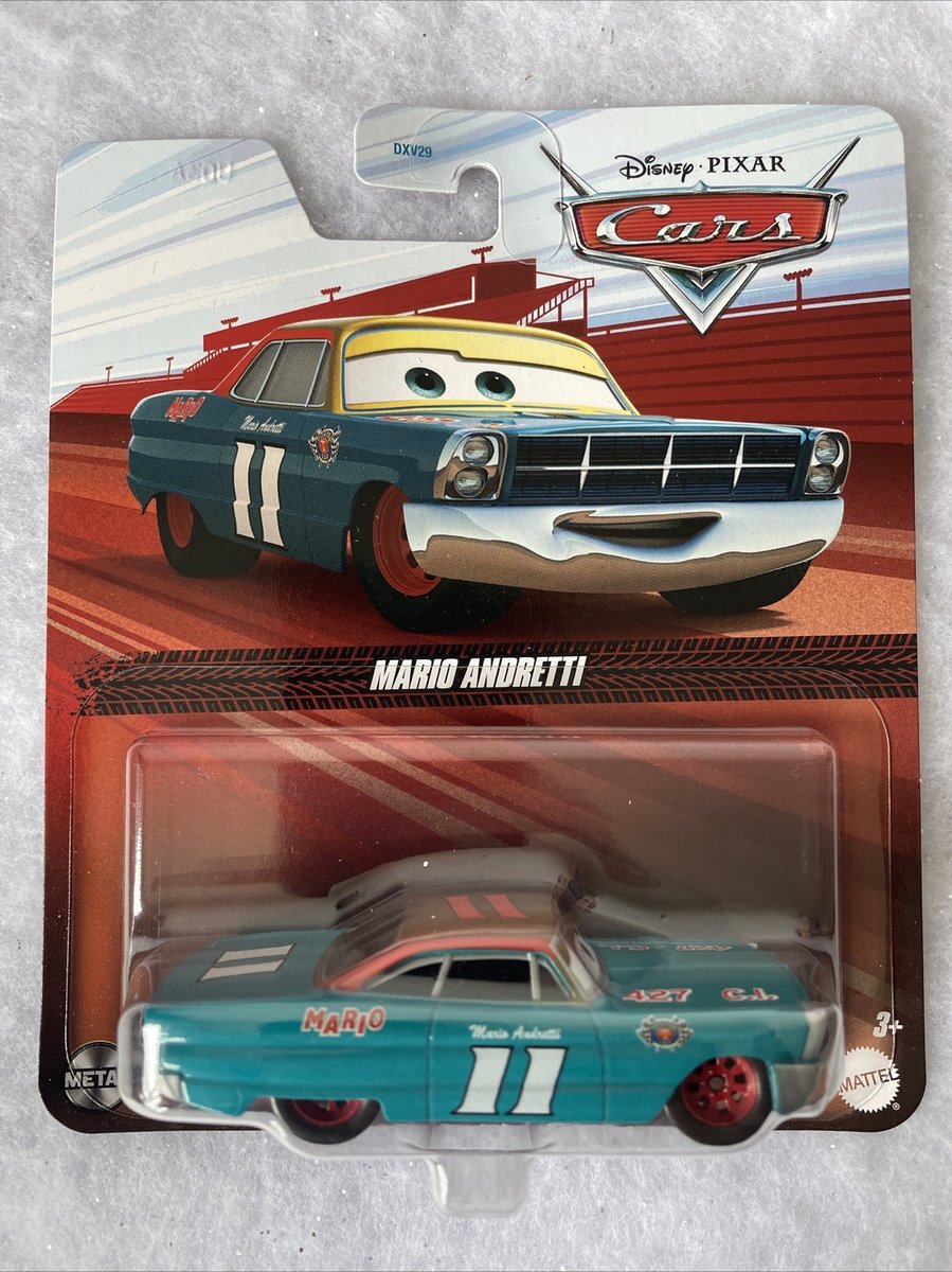 Disney Pixar Cars Mario Andretti Diecast Modellino Auto Disney da Collezione