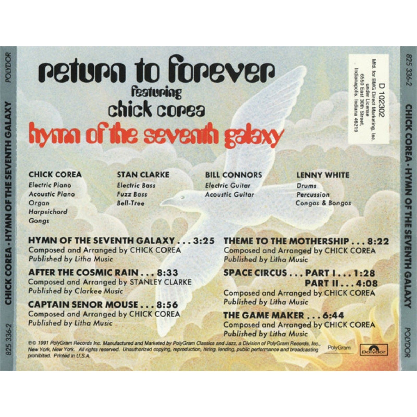 Return To Forever Featuring Chick Corea Hymn Of The Seventh Galaxy Remastered CD