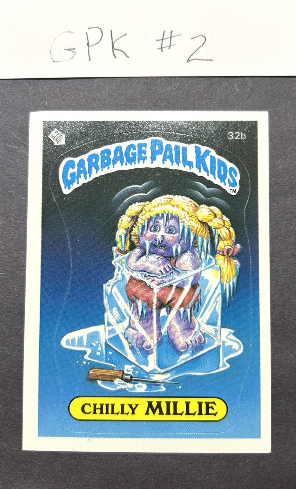 1985 Topps Garbage Pail Kid GPK First Series 1 OS1 32b Chilly Millie GLOSSY BACK
