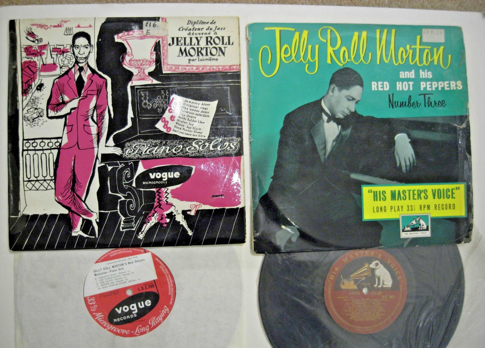 Jelly Roll Morton & his Red Hot Peppers 2x10" Vinyl HMV DLP 1071+LDE 080 (Vogue)
