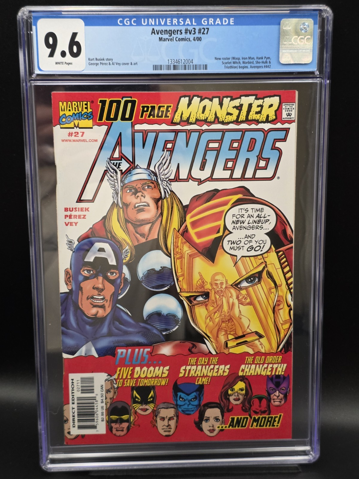 Avengers (vol. 3) #27 CGC 9.6 2000 Copertina George Perez