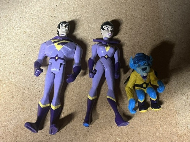 Super Powers Wonder Twins Set di 3 - Personaggi Personalizzati - Dipinti