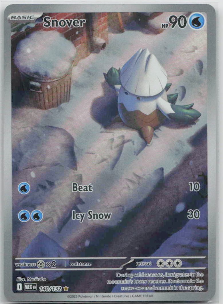 Snover 140/132 Illustration Rare Mega Evolution Pokemon Holo Near Mint