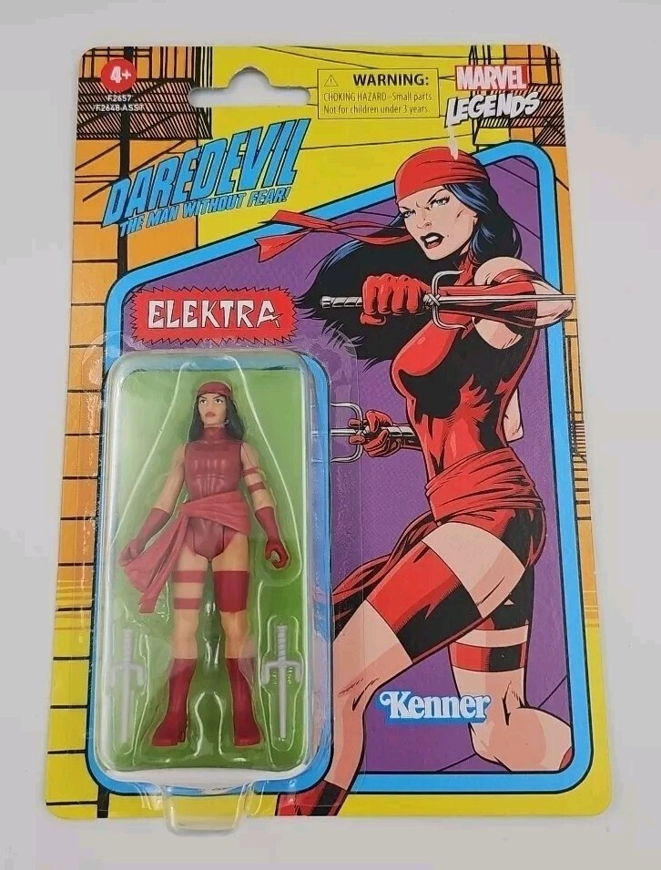 Marvel Legends - Elektra - Modellino retrò 3,75" Hasbro Kenner NUOVO