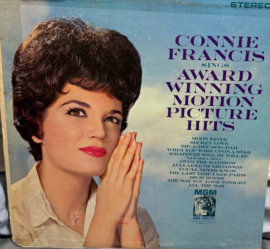 CONNIE FRANCIS Award Winning Motion Picture Hits 1963 Vinyl LP MGM SE-4048 EX/G+