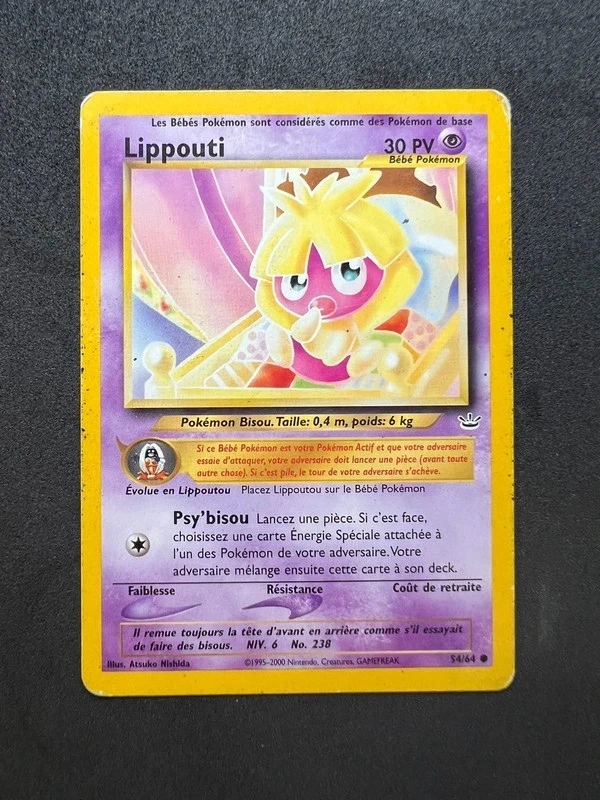 Lippouti 54/64 Carte Pokémon Neo Revelation Wizards Etat Moyen