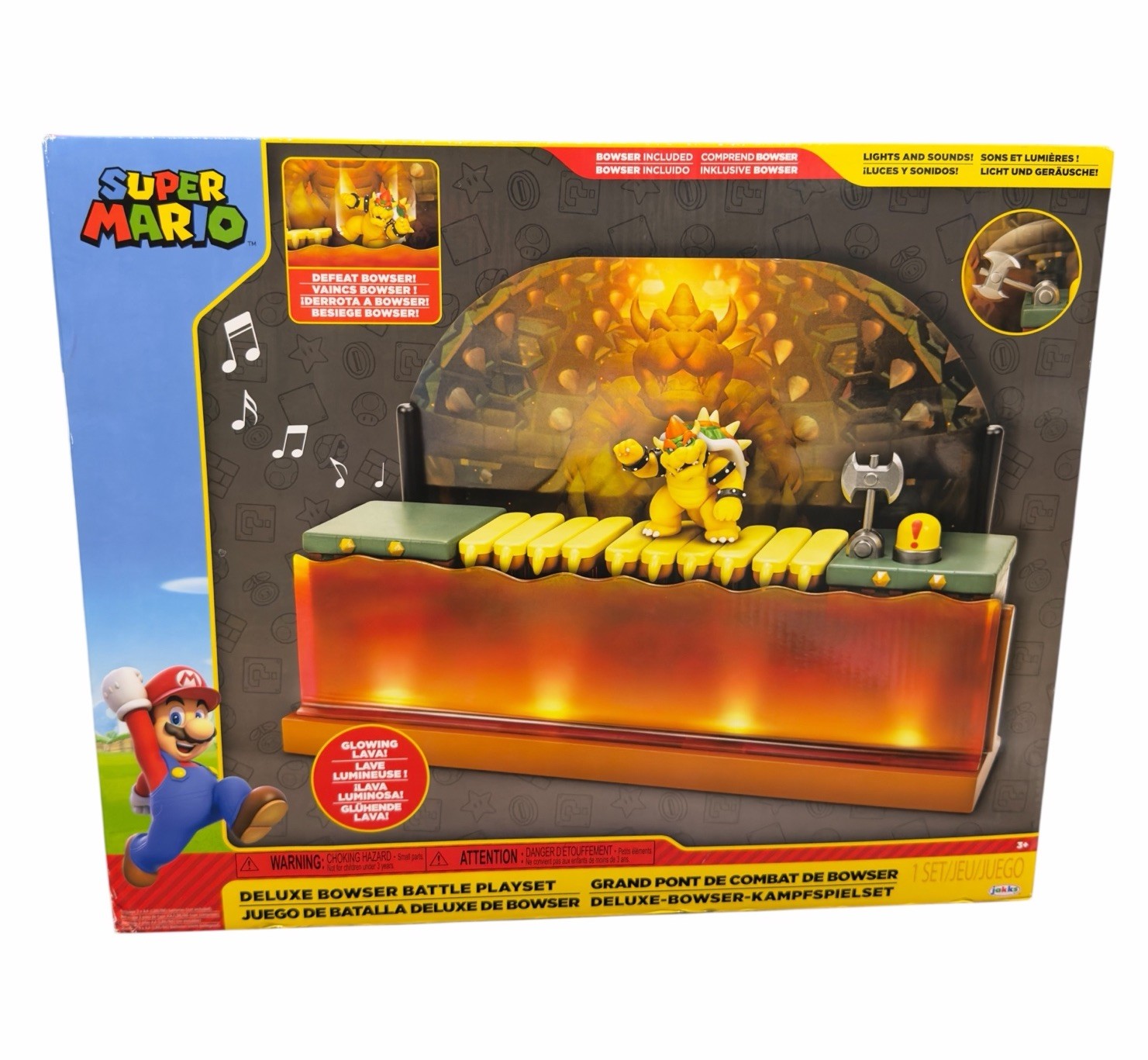 Nintendo Super Mario Deluxe Bowser Battle Playset con luci e suoni Bowser